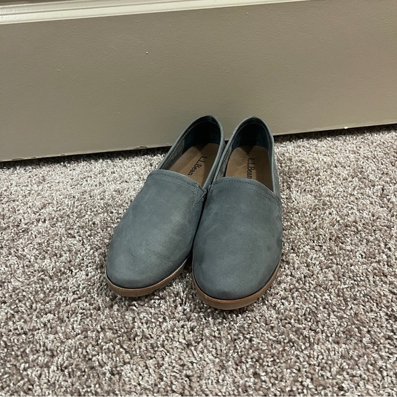L.L. Bean Shoes - L.L. Bean Lakewashed Suede Leather Slip On Loafer Flat Women’s grey-green 9